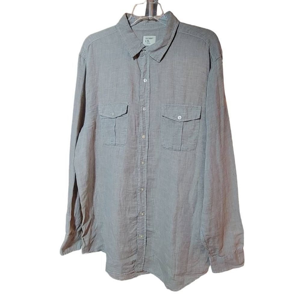 New Old Navy XL Gray Long Sleeve Button Down Shirts. NWT